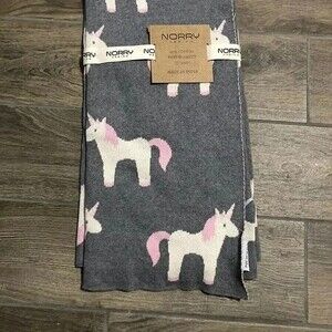 NWT Norry baby blanket grey unicorn fairy fairytale nursery fantasy medieval